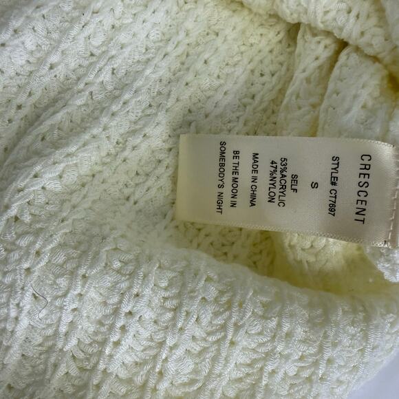 Crescent Cream Knit Sweater Vest with Shoulder Pads Size Small - Picture 7 of 8